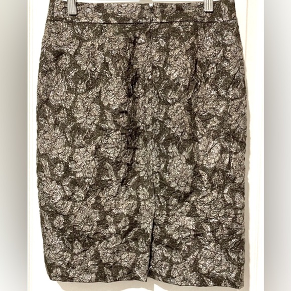 NWOT J.Crew Jacquard Metallic Crinkle Skirt - Picture 7 of 10